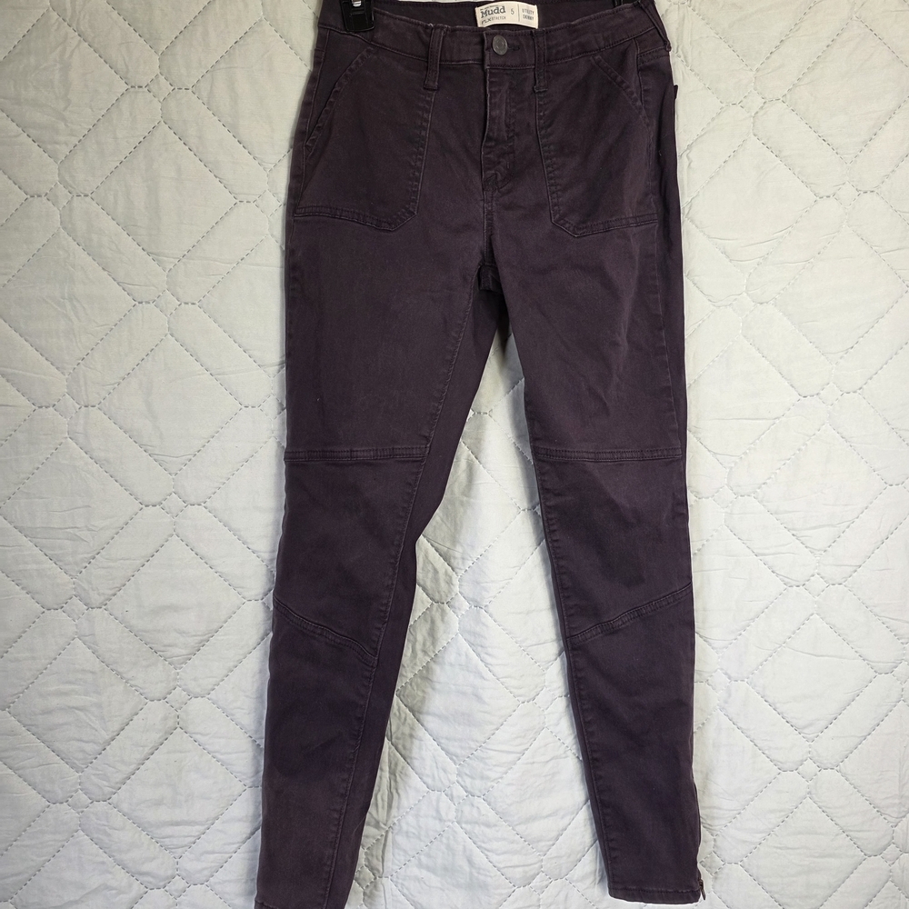 Mudd Women's FLX Stretch Jeans Casual Solid Purple Indigo Skinny Sz 5 - Picture 10 of 12